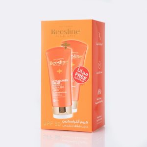 BEESLINE ULTRASCREEN CREAM INVISIBLE SUNFILTER SPF 50+ – 2X60ML بيزلين كريم واقي شمسي بدون لون مع عامل حماية 50-