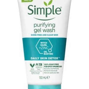 هو غسول جل منقي للوجه Simple Daily Skin Detox Purifying Gel Wash بحجم 150 مل.